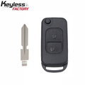1997-2001 Mercedes SL / 2-Button Flip Key / HU39 / PCF7935 44 Chip for KR55 Key Maker  (AFTERMARKET)