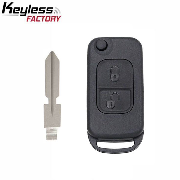 1997-2001 Mercedes SL / 2-Button Flip Key / HU39 / PCF7935 44 Chip for KR55 Key Maker  (AFTERMARKET)