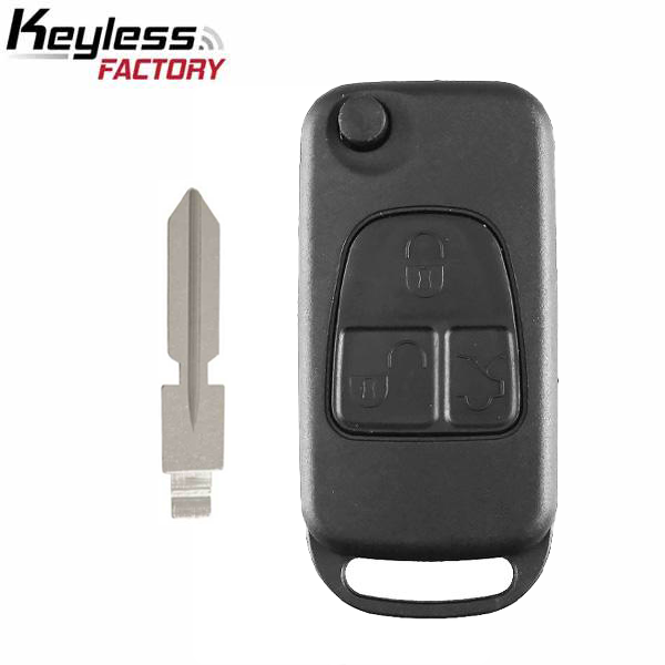 1997-2001 Mercedes SL / 3-Button Flip Key / HU39 / PCF7935 44 Chip for KR55 Key Maker  (AFTERMARKET)