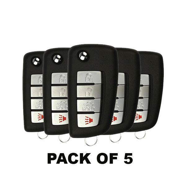 5 x 2002-2017 Nissan Infiniti / 4-Button Flip Key / NI04 / NEW STYLE / KBRASTU15 / (BUNDLE OF 5)