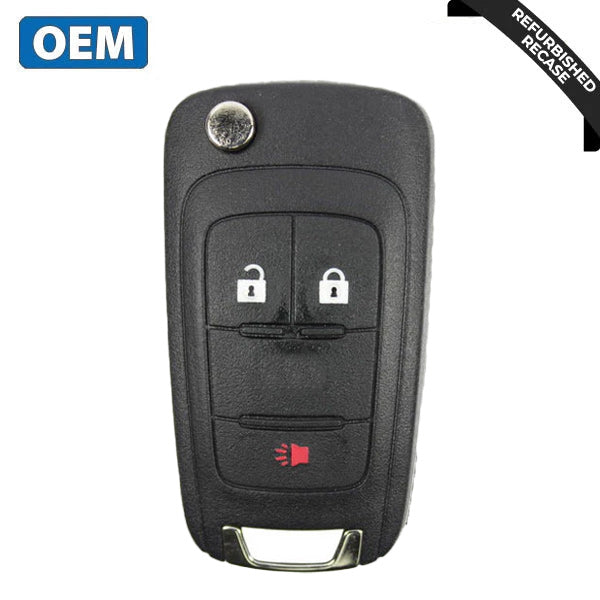 2010-2018 Chevrolet / 3-Button Flip Key / PN: 5913598 / OHT01060512 (OEM Recase)