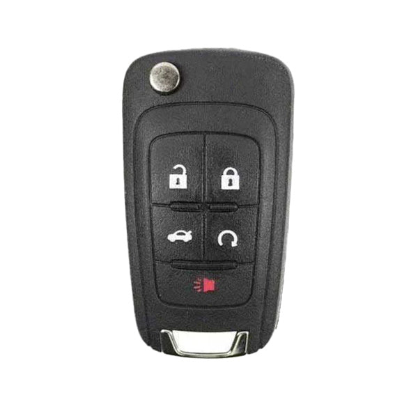 2010-2019 Chevrolet  / 5-Button Flip Key / PN: 13531359 / P4O9MK74946931 / HU100 / PEPS (OEM Recase)