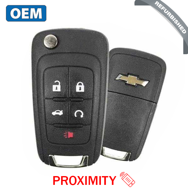 2010-2019 Chevrolet  / 5-Button Flip Key / PN: 13584829 / P4O9MK74946931 / HU100 / PEPS (OEM Refurb)