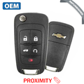 2010-2019 Chevrolet  / 5-Button Flip Key / PN: 13584829 / P4O9MK74946931 / HU100 / PEPS (OEM Refurb)