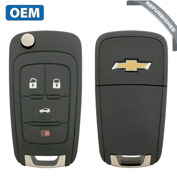 2011-2018 Chevrolet / 4-Button Flip Key / PN: 13500318 / OHT05918179 / HU100 / PEPS (OEM Refurb)