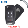 2010-2018 Buick / 5-Button Flip Key / PEPS / PN: 13500224 / P4O9MK74946931 / HU101 / PEPS (OEM Refurb)