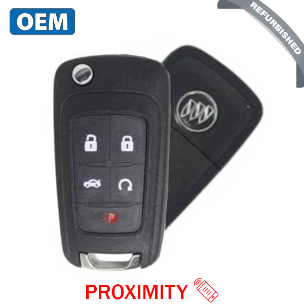 2010-2018 Buick / 5-Button Flip Key / PEPS / PN: 13500224 / P4O9MK74946931 / HU101 / PEPS (OEM Refurb)