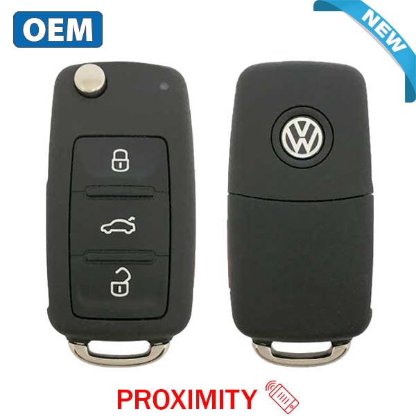 2010-2016 Volkswagen / 4-Button Flip Key / PN: 5K0837202AK / NBG010206T / HU66 / PROX/ 315 MHz (OEM)