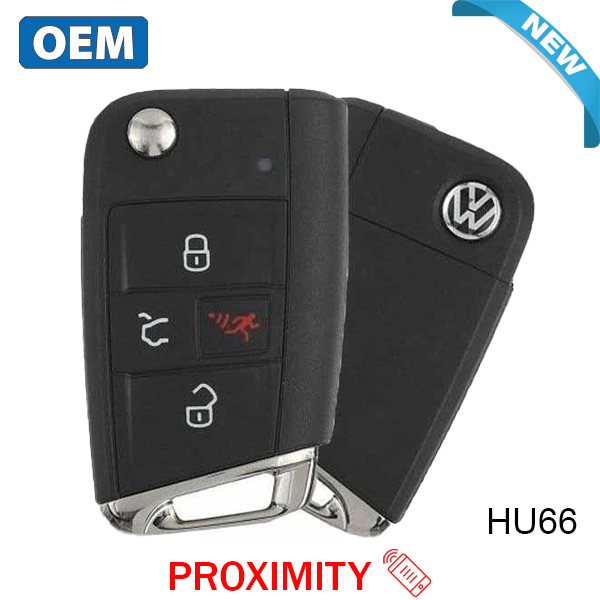 2015-2019 Volkswagen Golf GTI / 4-Button Flip Key / PN: 5G0 959 752 BE / NBGFS12P01/ HU66 / MQB / PROX / 315 Mhz (OEM)