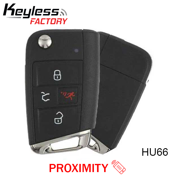 2015-2019 Volkswagen Golf GTI / 4-Button Flip Key / PN: 5G0 959 752 BE / NBGFS12P01 / HU66 / PROX / MQB / 315 MHz (AFTER