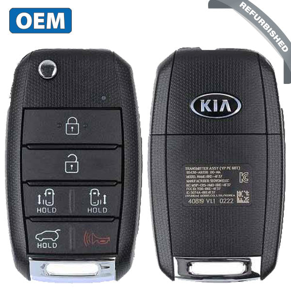 2019-2021 Kia Sedona / 6-Button Flip Key / PN: 95430-A9350 / TQ8-RKE-4F37 (YP PE 6BT) (OEM Refurb)