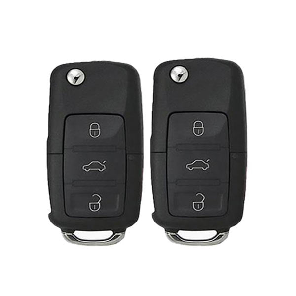 2 x 2011-2016 Volkswagen / 4-Button Flip Key / PN: 5K0837202AK / NBG010206T / HU66 / PROX / 315 MHz (AFTERMARKET) (Bundl