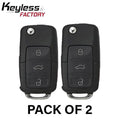 2 x 2011-2016 Volkswagen / 4-Button Flip Key / PN: 5K0837202AK / NBG010206T / HU66 / PROX / 315 MHz (AFTERMARKET) (Bundl
