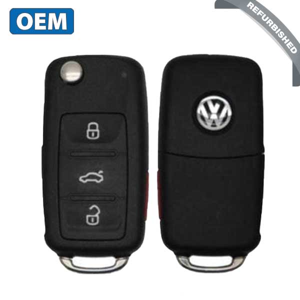 2011-2016 Volkswagen / 4-Button Flip Key / PN: 5K0837202AK / NBG010180T / 315 Mhz (OEM Refurb)