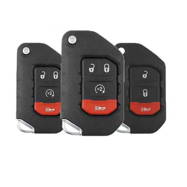 3 x 2018-2021 Jeep Wrangler Gladiator / 2 x 4-Button Smart Flip Key & 1 x 3-Button Smart Flip Key / OHT1130261 / SIP22 (