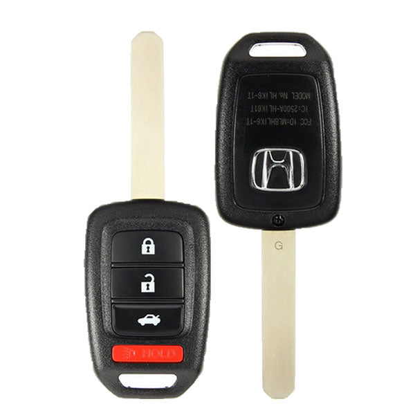 2013-2015 Honda Accord Civic / 4-Button Remote Head Key / PN: 35118-T2A-A20 / MLBHLIK6-1T (OEM)