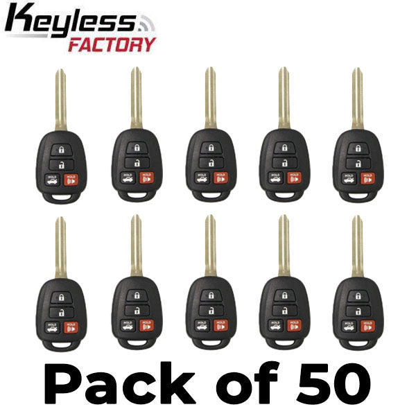50 x 2014-2018 Toyota Camry / 4-Button Remote Head Key / HYQ12BDM (H Chip) (AFTERMARKET) (Bundle of 50)
