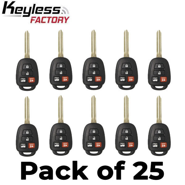 25 x 2014-2018 Toyota Camry / 4-Button Remote Head Key / HYQ12BDM (H Chip) (AFTERMARKET) (Bundle of 25)
