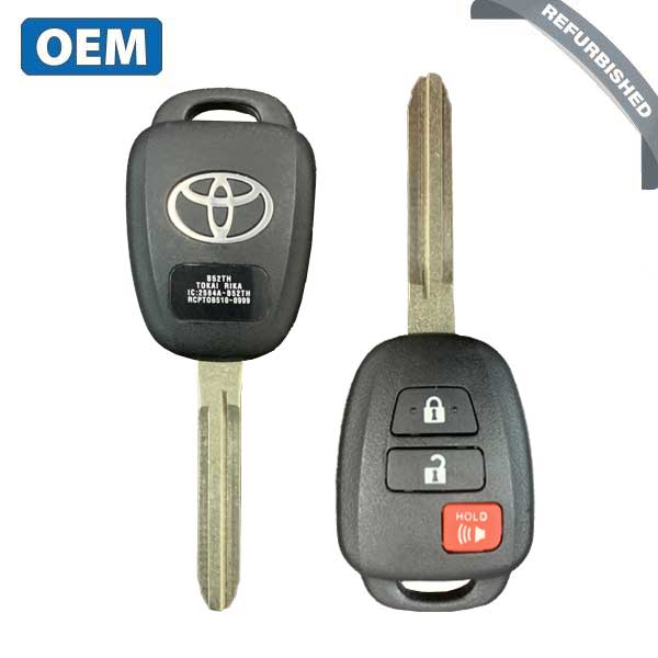 2015 Toyota Yaris  / 3-Button Remote Head Key / PN: 2854A-B52TH (H CHIP) (CANADA) (OEM Refurb)