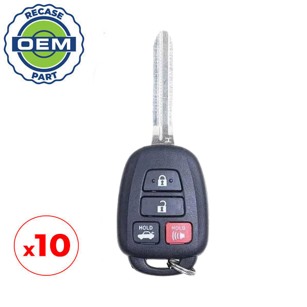 10 x 2014-2019 Toyota Camry Corolla / 4-Button Remote Head Key / PN: 89070-06421 / HYQ12BDM (H Chip) (OEM Recase)