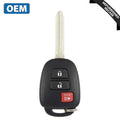 2012-2017 Toyota Prius C / 3-Button Remote Head Key / PN: 89070-52F60 / HYQ12BDM / G Chip (OEM Recase)