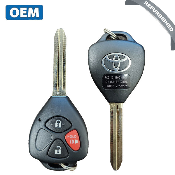 2010-2019 Toyota 4-Runner RAV4 / 3-Button Remote Head Key / PN: 89070-0R050 / HYQ12BDC (G Chip) (OEM Refurb)