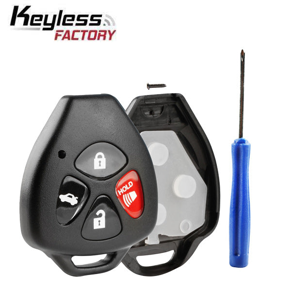 2005-2019 Toyota Subaru Scion / 4-Button Remote Head Key SHELL Replacement Kit / TR47 / HYQ12BBY, GQ4-29T, MOZB41TG (AFT