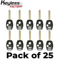 25 x 2002-2014 Honda / 3-Button Remote Head Key Shell / HO01 / OUCG8D-380H-A CWTWB1U545 CWTWBIU545 (RHS-HON-081) (Bundle