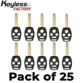 25 x 2003-2014 Honda Acura / 4-Button Remote Head Key Shell / HO01 / KR55WK49308 N5F-S0084A (RHS-HON-082) (Bundle of 25)