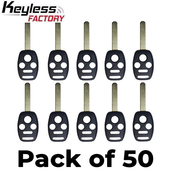 50 x 2006-2014 Honda Acura / 4-Button Remote Head Key SHELL / HO01 / MLBHLIK-1T, KR55WK49308, N5F-S0084A (AFTERMARKET) (