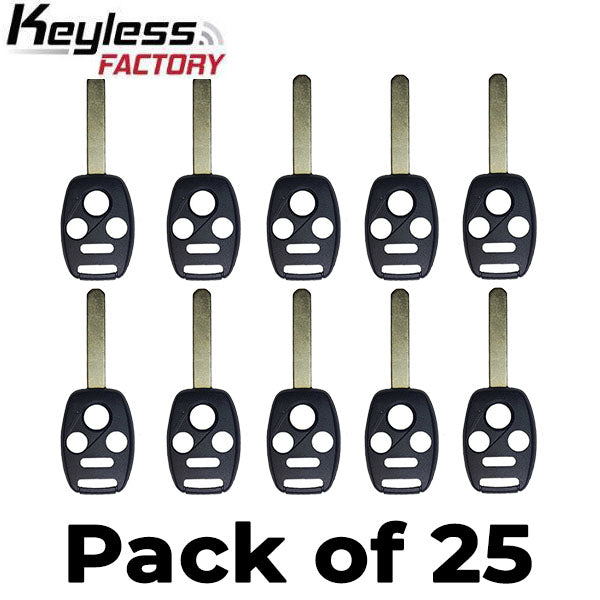 25 x 2006-2014 Honda Acura / 4-Button Remote Head Key SHELL / HO01 / MLBHLIK-1T, KR55WK49308, N5F-S0084A (AFTERMARKET) (