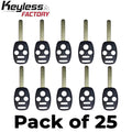 25 x 2005-2013 Honda / 4-Button Remote Head Key SHELL / HO01 / OUCG8D-380H-A, MLBHLIK-1T, KR55WK49308, N5F-S0084A (AFTER