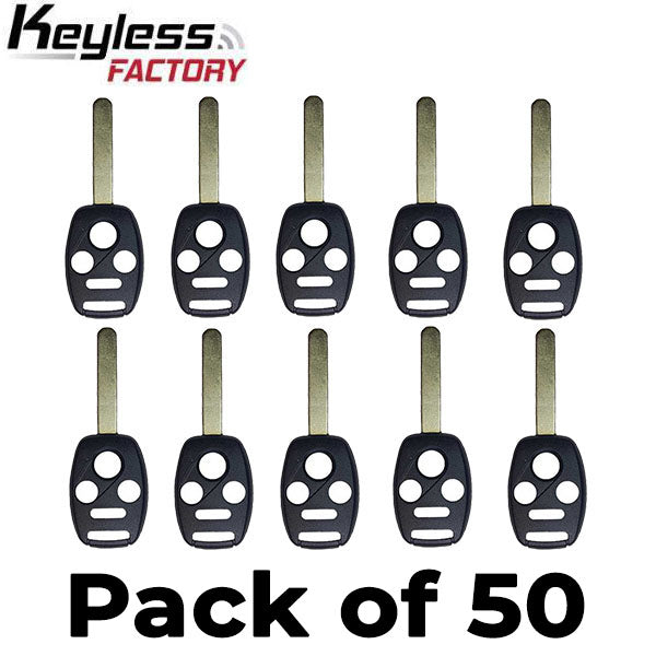 50 x 2005-2013 Honda / 4-Button Remote Head Key SHELL / HO01 / OUCG8D-380H-A, MLBHLIK-1T, KR55WK49308, N5F-S0084A (AFTER