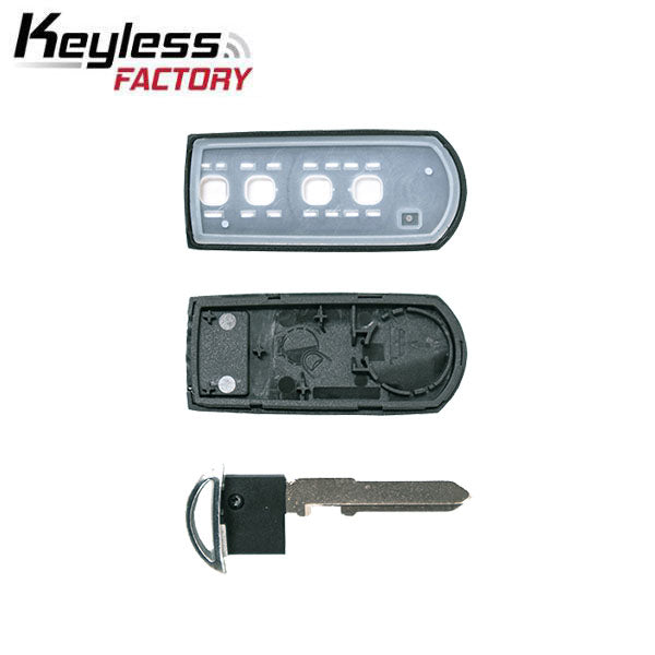 2010-2013 Mazda 3 / 4-Button Smart Key SHELL for WAZSKE13D01, WAZX1T768SKE11A03 (AFTERMARKET)
