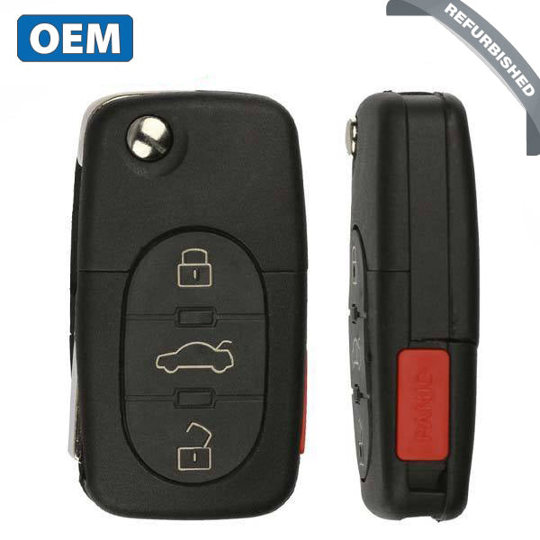 1997-2005 Audi / 4-Button Flip Key / PN: 4D0837231E / Mz241081963 / 315 MHz (OEM Refurb)