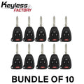 10 x 2004-2008 Jeep / Chrysler / Dodge  / 4-Button Remote Head Key / M3N5WY72XX (AFTERMARKET) (Pack of 10)