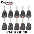 10 x 2007-2018 Jeep Dodge Chrysler / 4-Button Remote Head Key / OHT692713AA (AFTERMARKET) (Pack of 10)