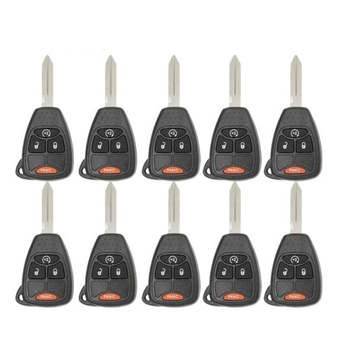 10 x 2007-2018 Jeep Dodge Chrysler / 4-Button Remote Head Key / OHT692713AA (AFTERMARKET) (Pack of 10)