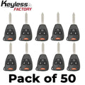 50 x 2007-2018 Jeep Dodge Chrysler / 4-Button Remote Head Key / OHT692713AA (AFTERMARKET) (Bundle of 50)