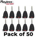 50 x 2004-2017 Chrysler Dodge Jeep / 3-Button Remote Head Key / OHT692427AA (AFTERMARKET) (Bundle of 50)