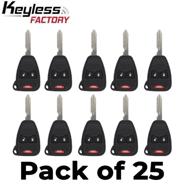 25 x 2004-2017 Chrysler Dodge Jeep / 3-Button Remote Head Key / OHT692427AA (AFTERMARKET) (Bundle of 25)