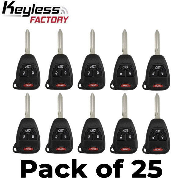 25 x 2004-2016 Chrysler Dodge Jeep / 4-Button Remote Head Key / OHT692427AA (AFTERMARKET) (Bundle of 25)