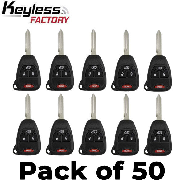 50 x 2004-2016 Chrysler Dodge Jeep / 4-Button Remote Head Key / OHT692427AA (AFTERMARKET) (Bundle of 50)