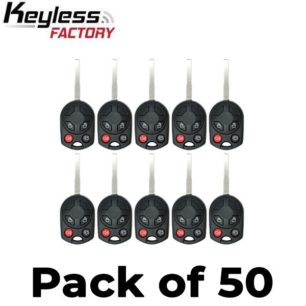 50 x 2012-2019 Ford / 4-Button Remote Head Key / OUCD6000022 (AFTERMARKET) (Bundle of 50)
