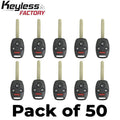50 x 2008-2014 Honda Acura / 4-Button Remote Head Key / MLBHLIK-1T / (AFTERMARKET) (Bundle of 50)
