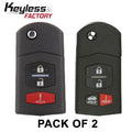 2 x 2006-2015 Mazda 3- & 4-Button Flip Keys / PN: CC43-67-5RYC / BGBX1T478SKE125-01 (Pack of 2)
