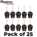 25 x 2003-2019 Nissan / 4-Button Remote Head Key / PN: H0561-3AA0B / CWTWB1U751 / (AFTERMARKET) (Bundle of 25)