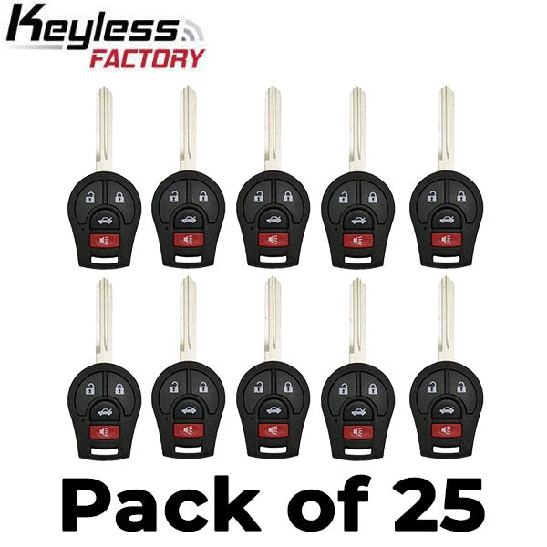 25 x 2003-2019 Nissan / 4-Button Remote Head Key / PN: H0561-3AA0B / CWTWB1U751 / (AFTERMARKET) (Bundle of 25)