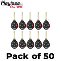 50 x 2007-2010 Toyota Camry Corolla / 4-Button Remote Head Key / PN: 89070-06231 / HYQ12BBY (4D67 Chip) (AFTERMARKET) (B