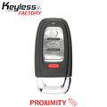 2009-2016 Audi / 4-Button Smart Key / PN: 8T0959754G / IYZFBSB802 / Comfort Access / 315 MHz (AFTERMARKET)